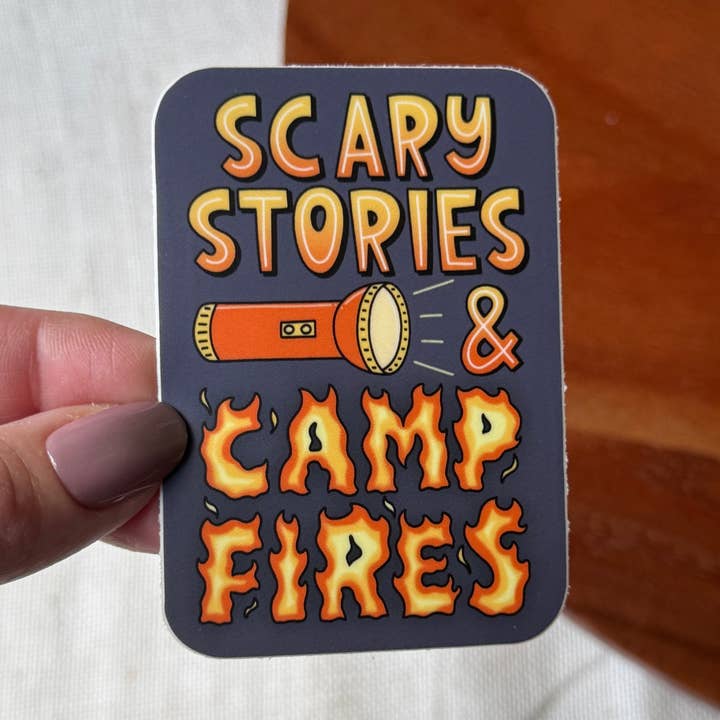 Scary Stories And Camp Fires Torch Sticker for wholesale by Big Moods