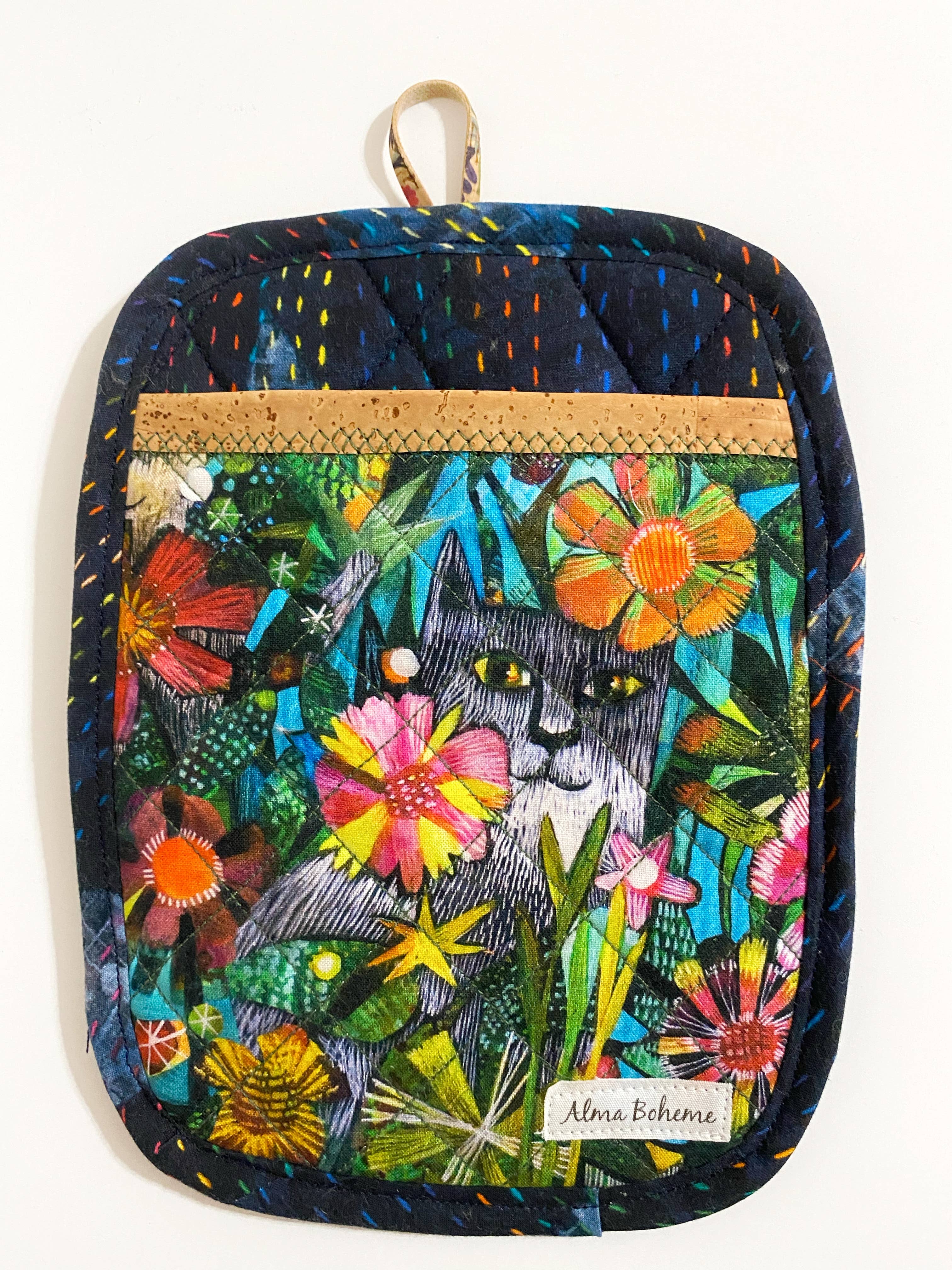 Alma Boheme Handmade - Wholesale Ovenwant/pothouder - Duurzame pannenlap van kurk en katoen met zakje15