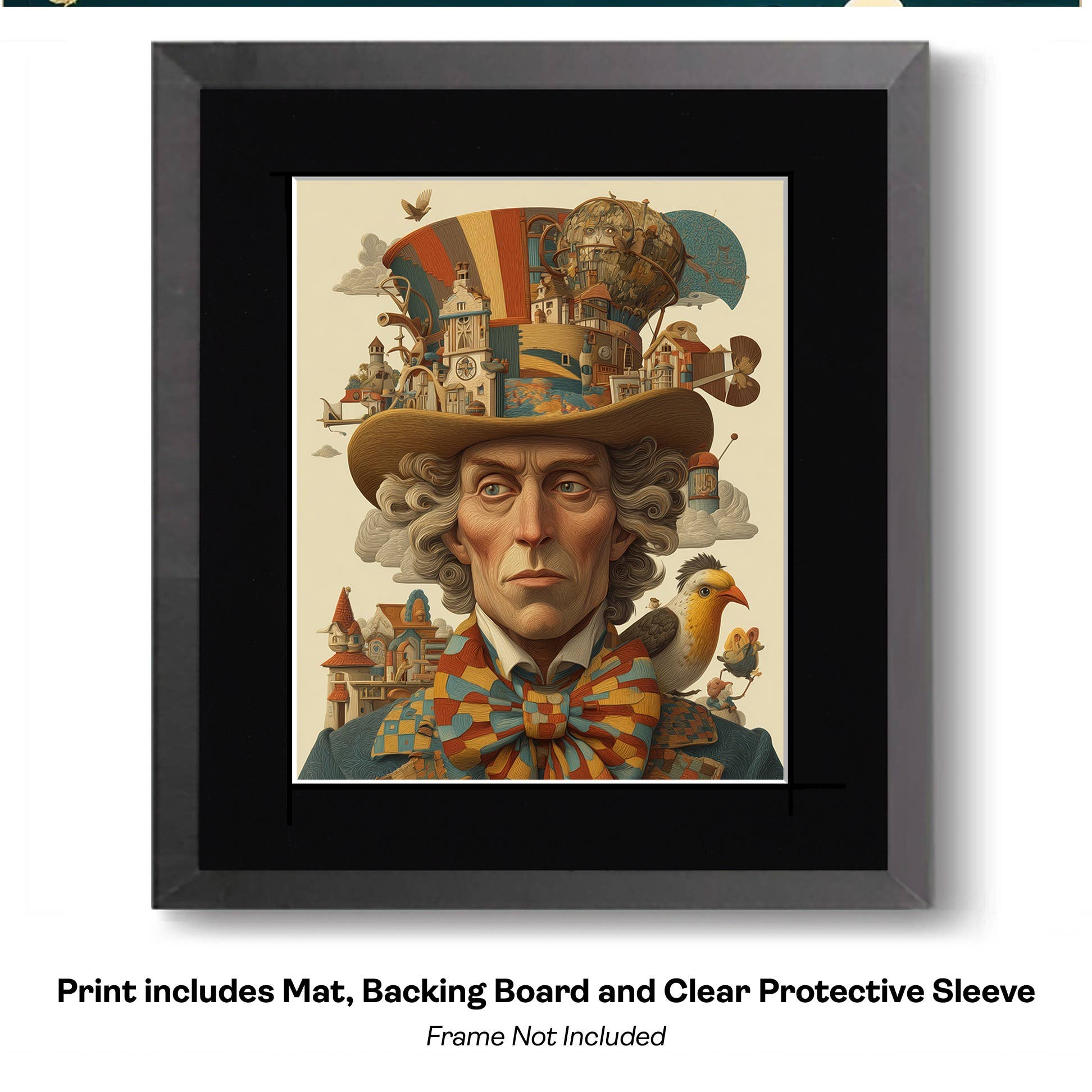 Mowbi - Wholesale Art Print - Mad Hatter Portrait art print - 8"x10" Artwork for 11"x14" Frame13