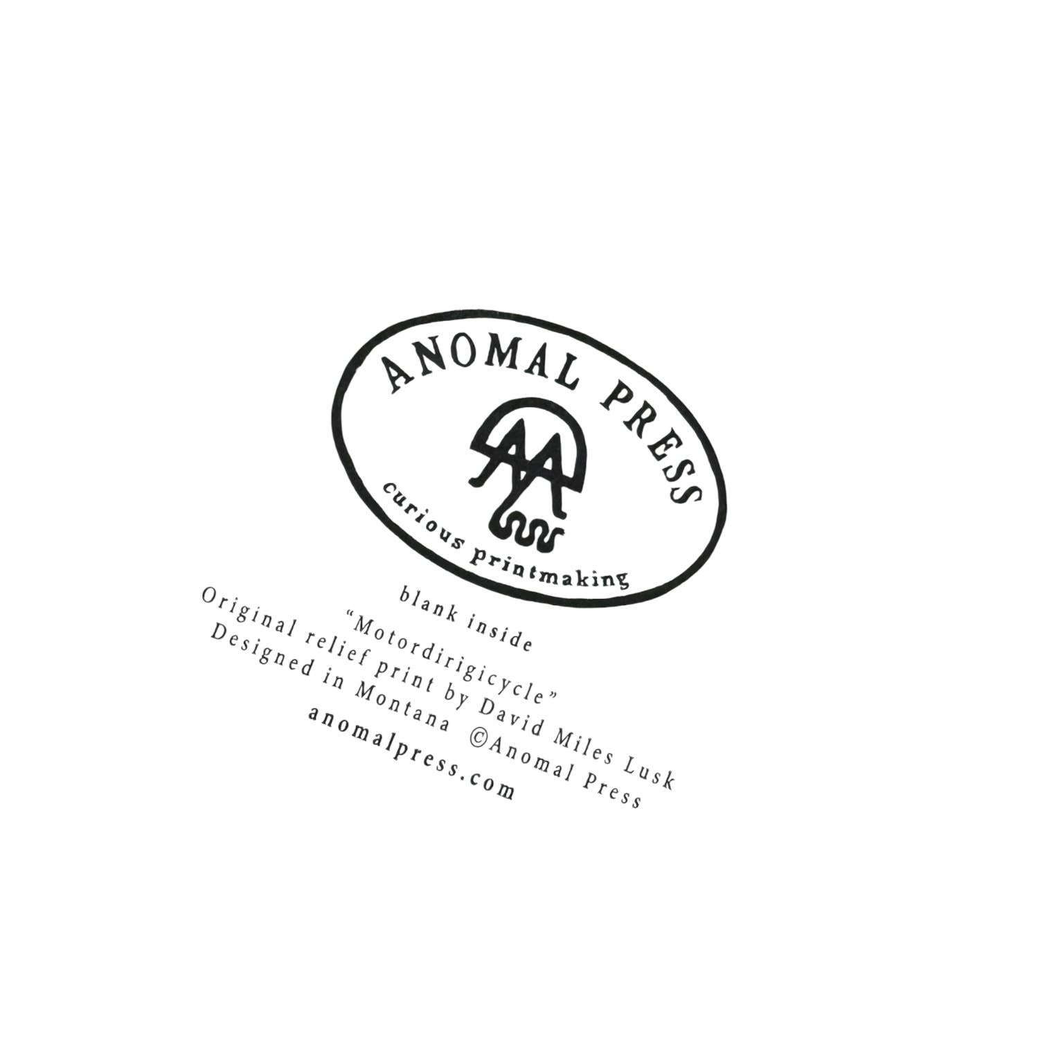 Anomal Press - Wholesale Everyday Greeting Card - Motordirigicycle Linocut relief print greeting card4