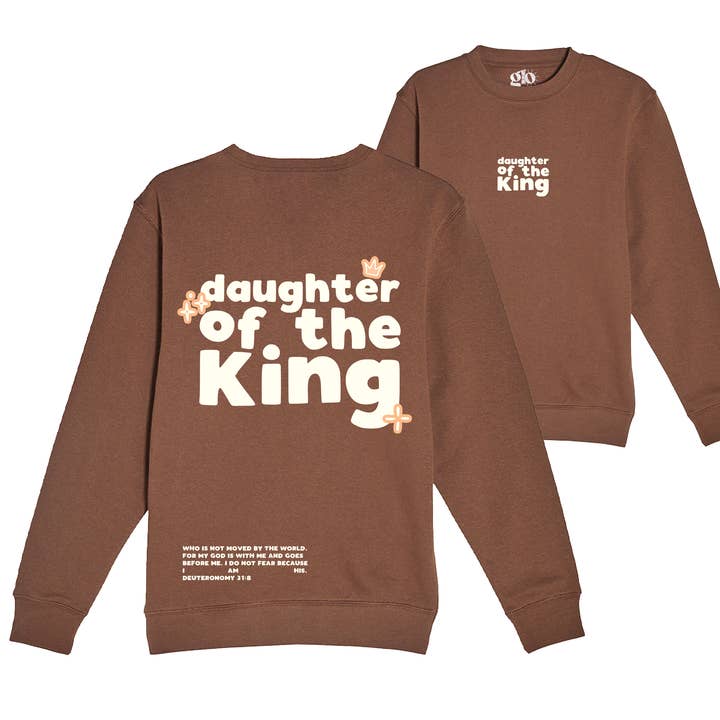 Daughter of the King Crewneck Sweatshirt for wholesale by GLO- God's Love Overcomes