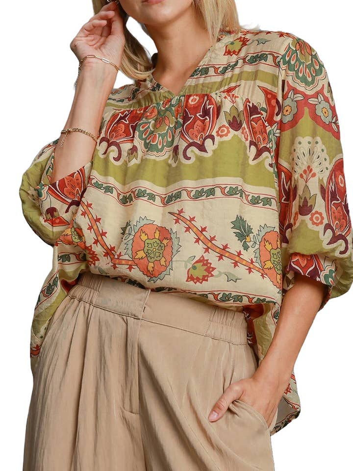 Top con stampa a spacco per la vendita all'ingrosso da parte di Vanilla Monkey