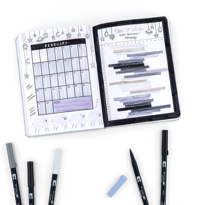 Tombow - Wholesale Marker - Dual Brush Pen Art Markers: Grayscale - 10-Pack
