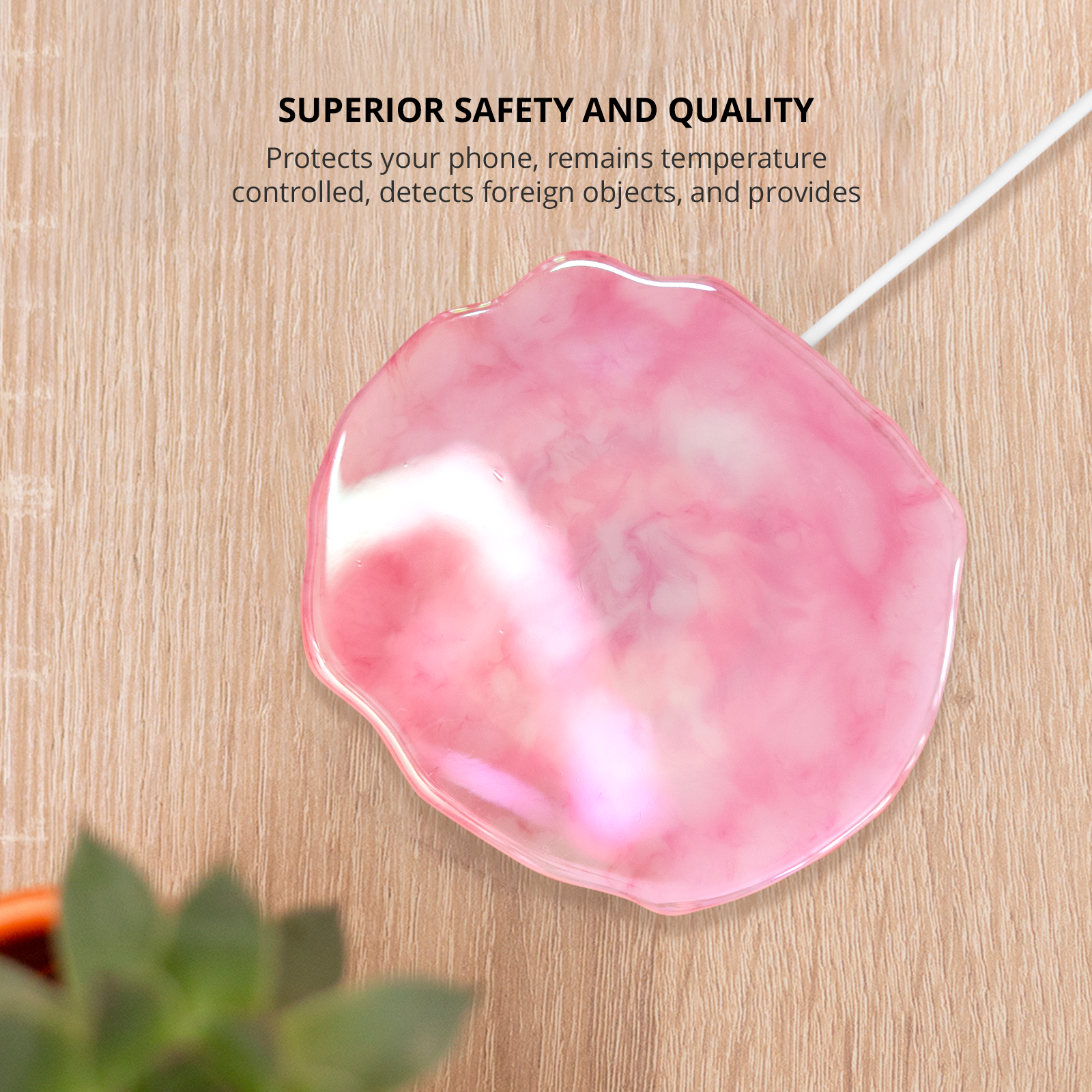 Ellie Rose – Engroshandel Små/håndholdte apparater – Trådløs oplader - Rose Quartz Crystal Holografisk7