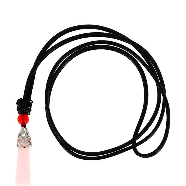 Rose Quartz Pointe Necklace for wholesale by Artisans de Madagascar
