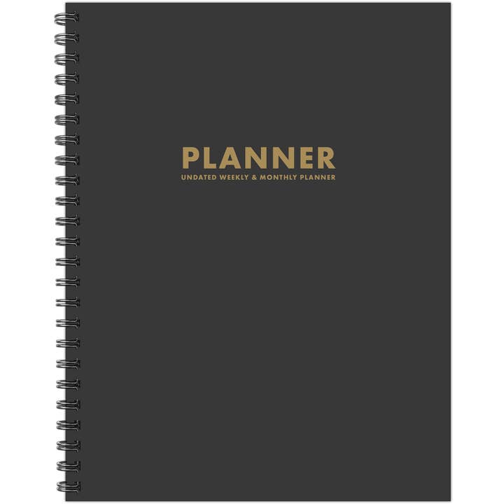 Willow Creek Press & Gifts - Wholesale Planner - Charcoal Gray 9" x 11" Undated Monthly Planner