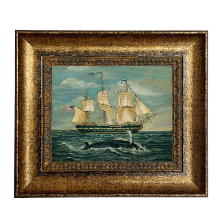 Madison Bay Co. - Historical Home Decor Reproductions - Wholesale Painting/drawing - American Whaling Ship with Sperm Whale Vintage Painting Print6
