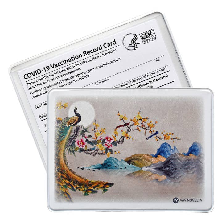 Portatarjetas de vacunación/protector - pavo real para venta al por mayor de YAY NOVELTY