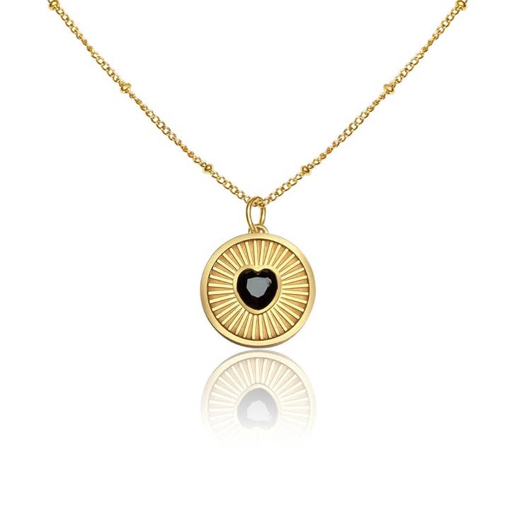 Black Heart Lip Balm Necklace in 14K Gold for wholesale by Get Balmy - USA