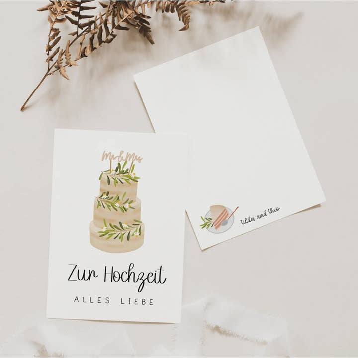 Postcard “Wedding cake” for wholesale by Tilda&Theo
