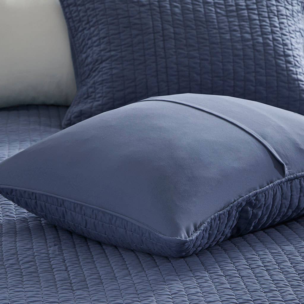 Olliix - Wholesale Bedding Set - Navy Solid Farmhouse Reversible Quilt Set14