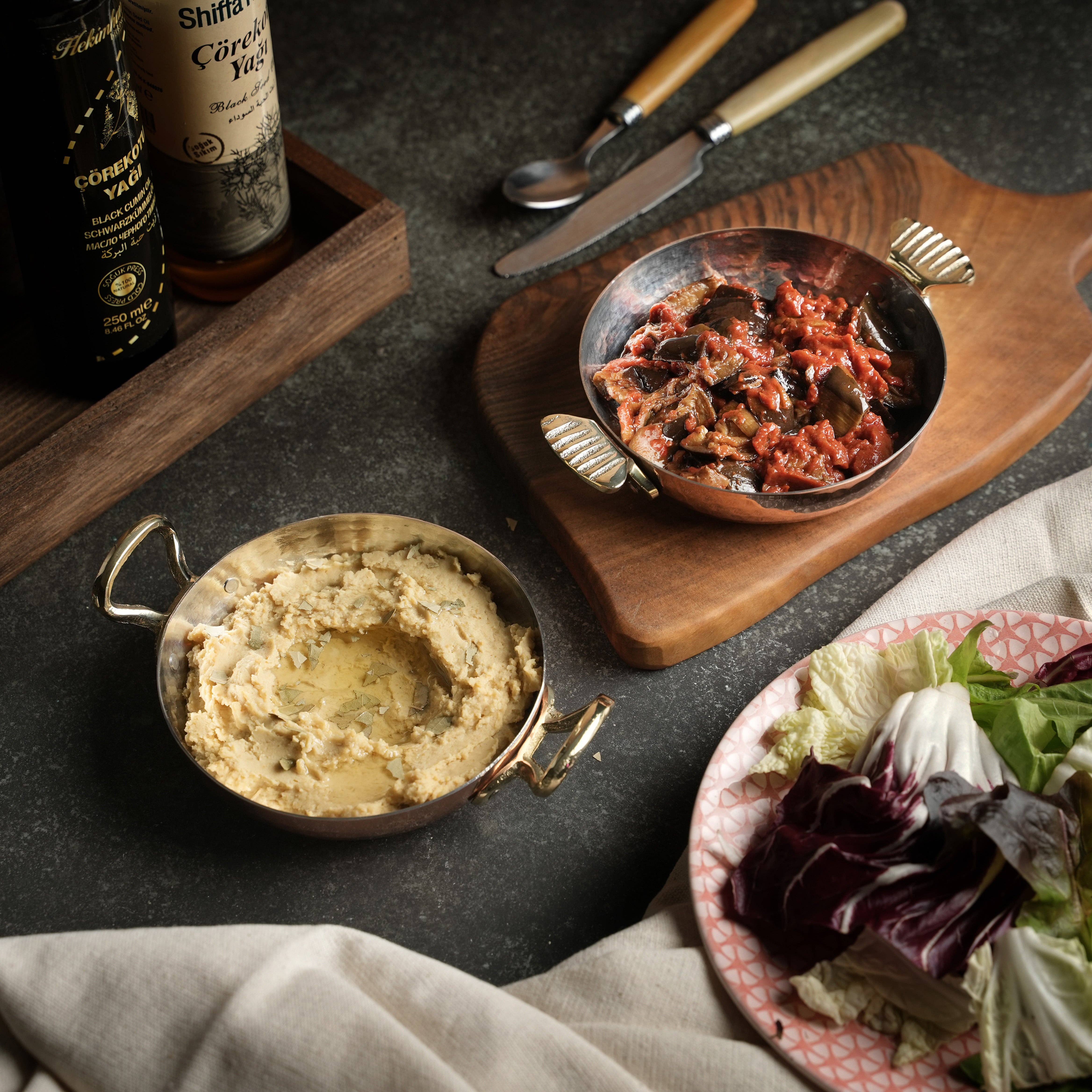 ALFIQ Copper - Wholesale Pan - Handcrafted Copper Pan with Fish-Shaped Brass Handles – Traditional Turkish Sahan2