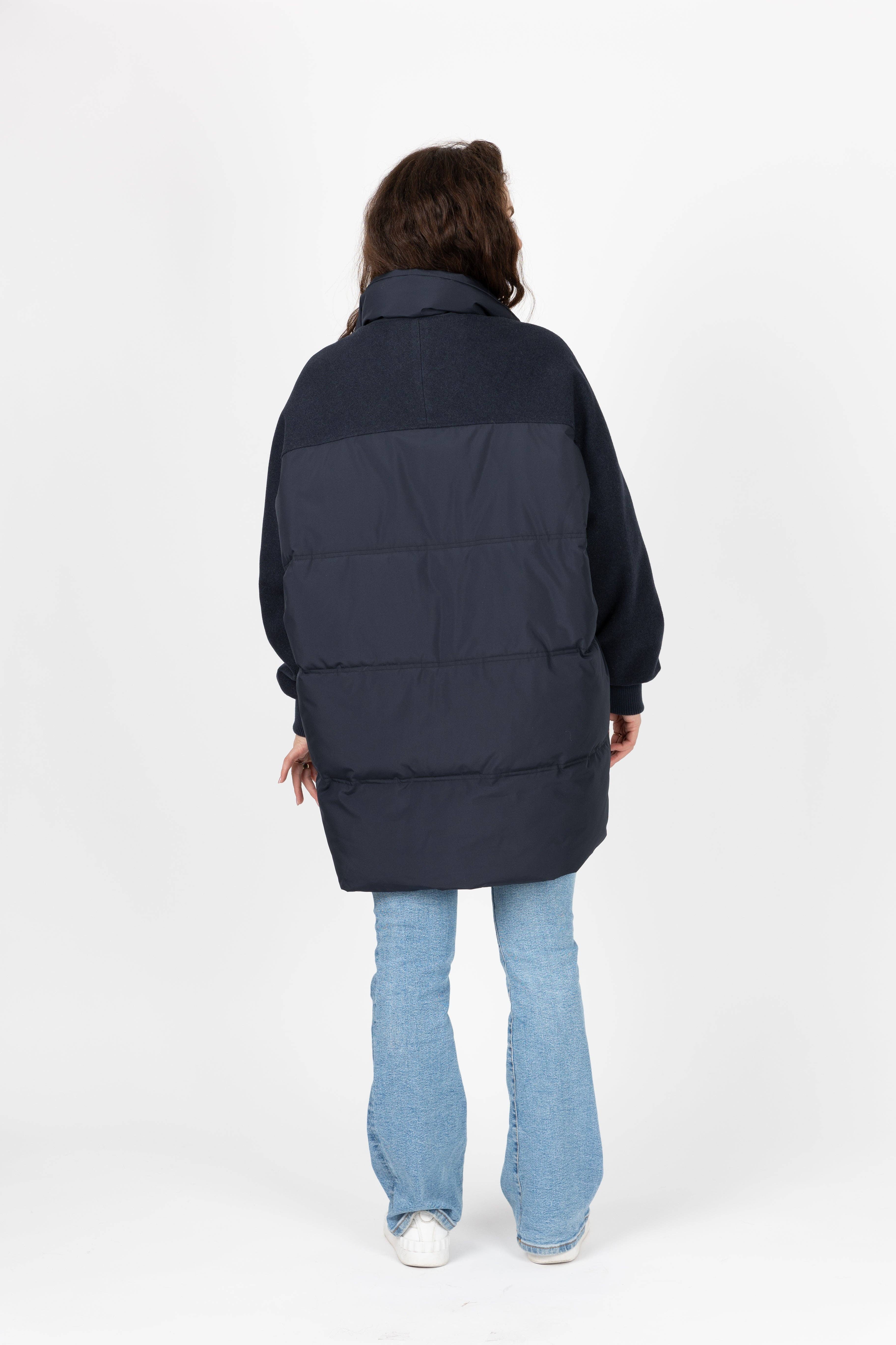 KZELL PARIS - Wholesale Puffer Jacket - Women's - BI-MATERIAL DOWN JACKET WITH WOOL4