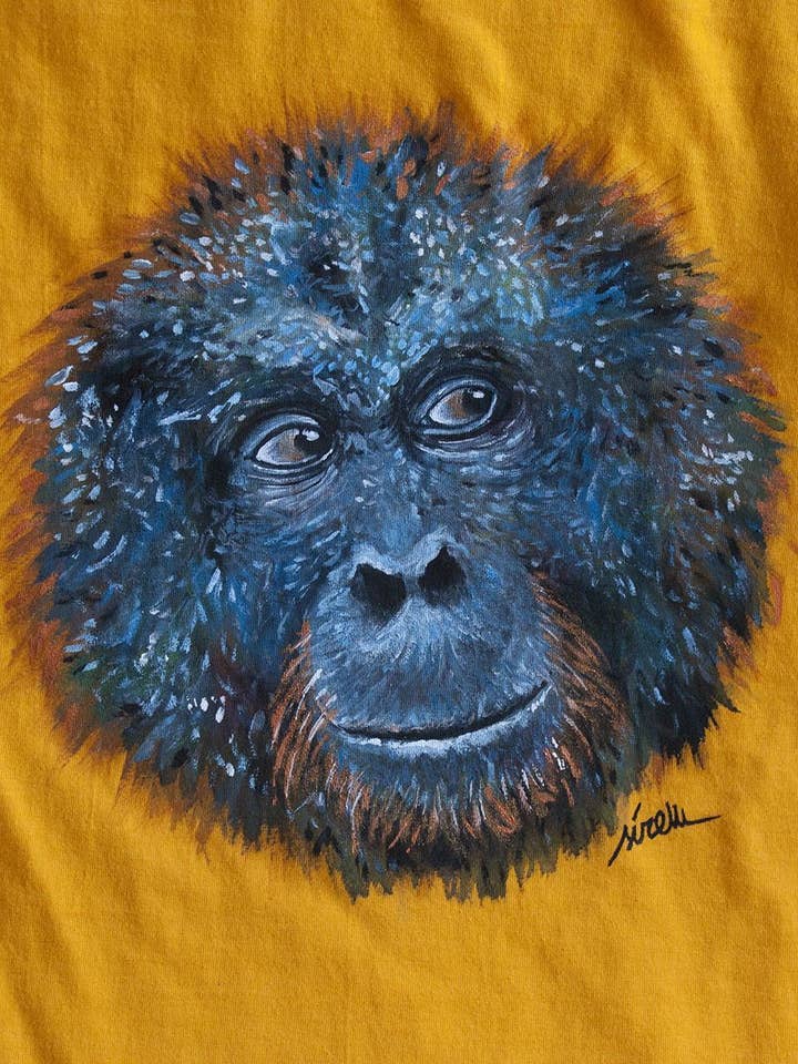 Orangutan Men's T-Shirt — Hand Painted for wholesale by Sirem Wild