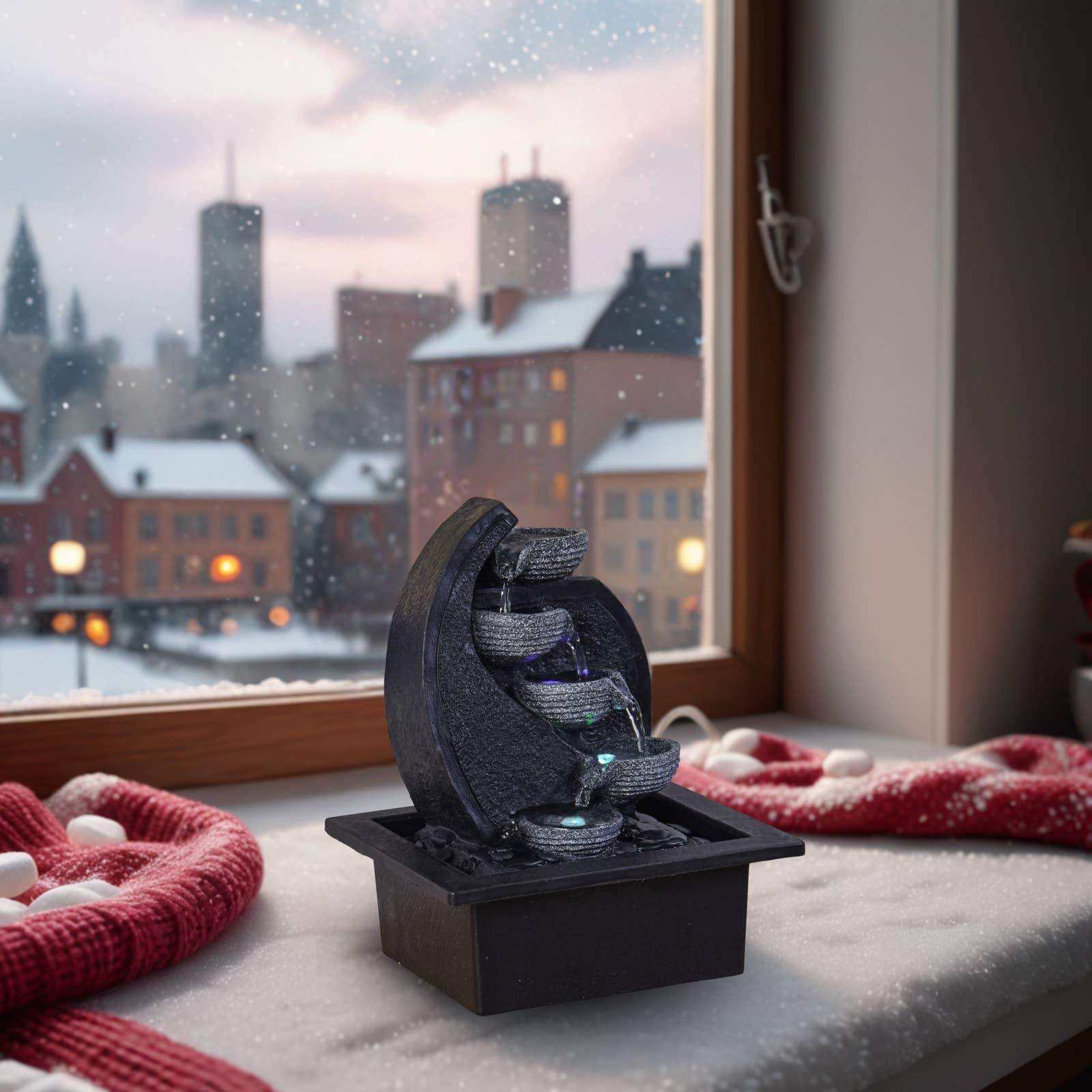 Zen'Arôme - Venta al por mayor Decoración navideña - Fuente de interior en cascada con luces LED - Decoración zen9