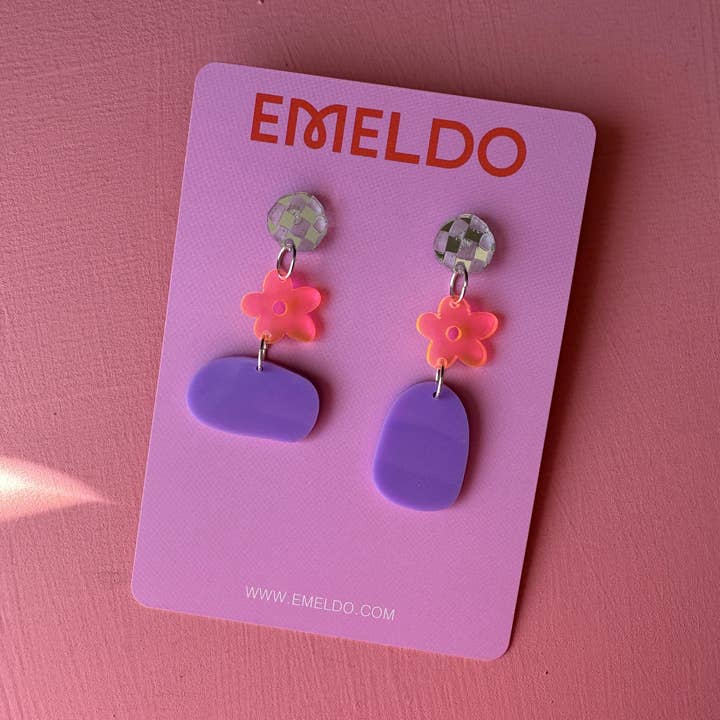 Reign Mis Matched//Mauve et orange fluo + argent pour la vente par Emeldo