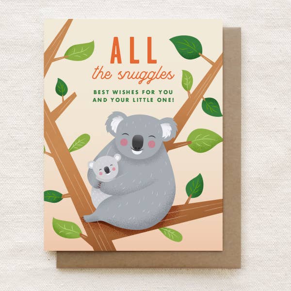 All the Snuggles - Nueva tarjeta de bebé para venta al por mayor de Quirky Paper Co.
