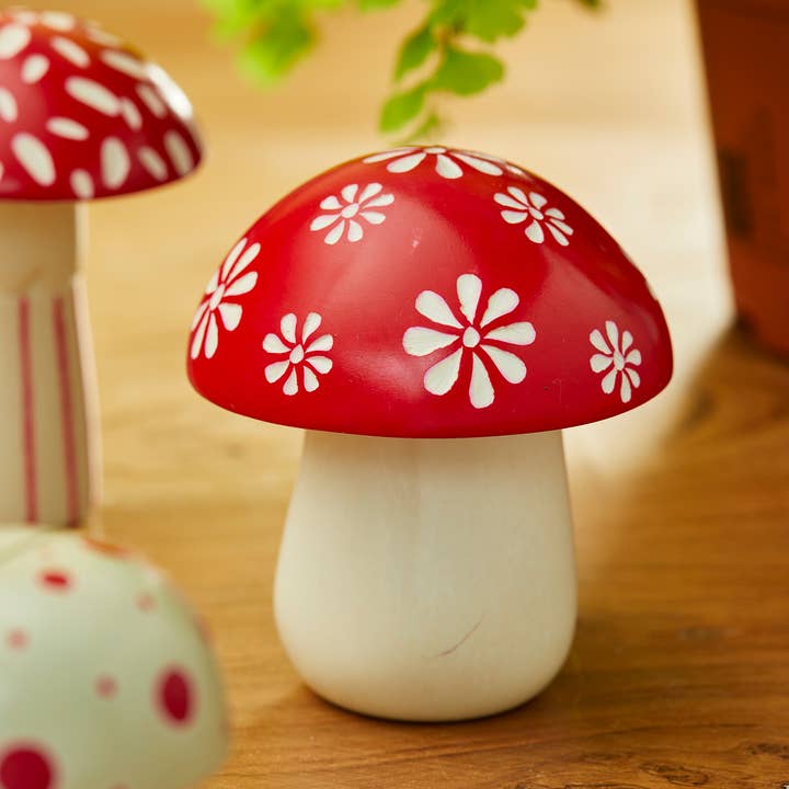 Namaste - Wholesale Jewellery dish - Woodland Mushroom Trinket Pot - Red Cream0