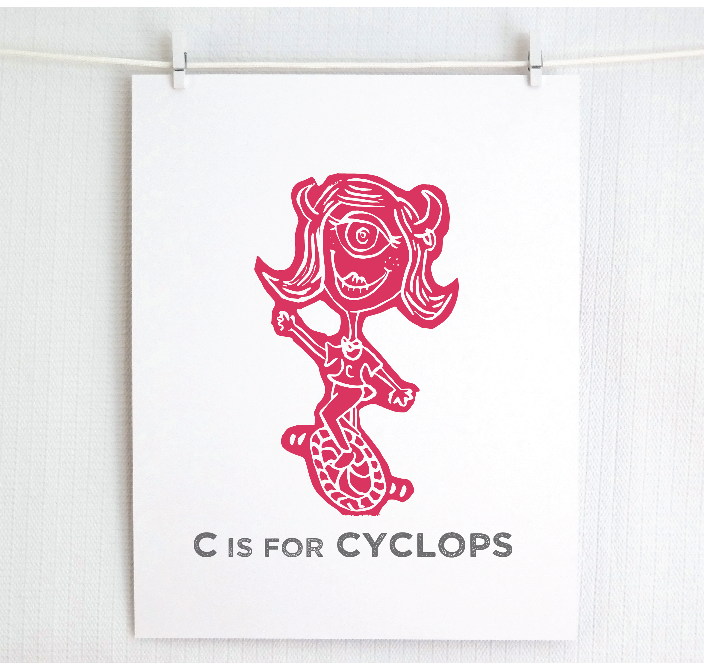 Jamie Palmer Keating - Wholesale Art Print - C is for Cyclops Illustrated Print1