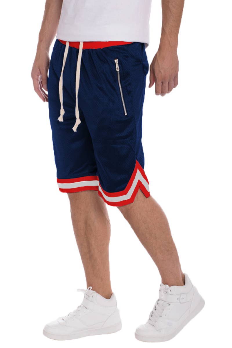 WEIV - Wholesale Athletic Shorts - Men's - Mesh Solid Striped Waist Basketball Shorts8