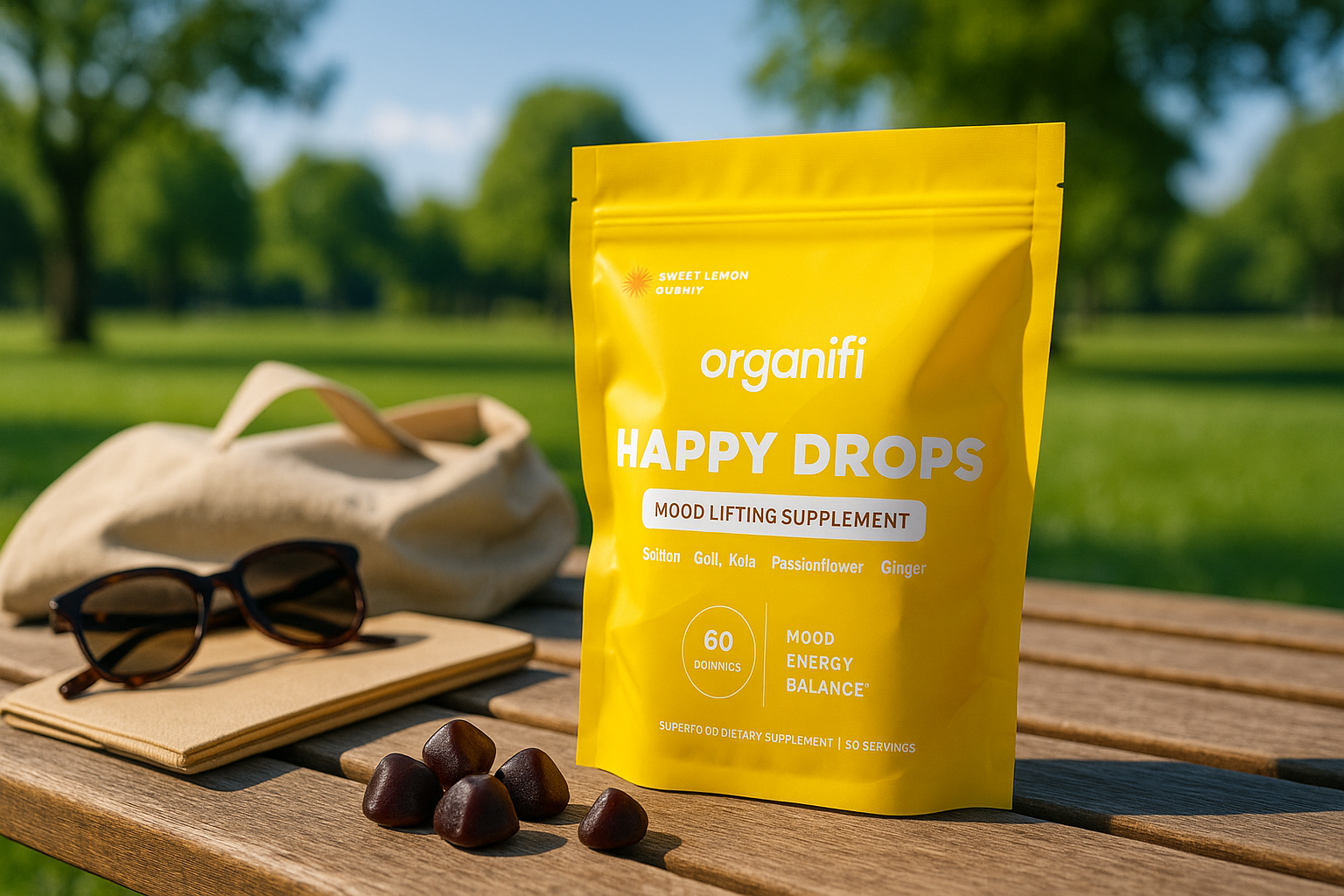 Organifi - Venta al por mayor Suplementos/vitaminas para beber - Gomitas Happy Drops - Estado de Ánimo y Aumento Natural de Serotonina3