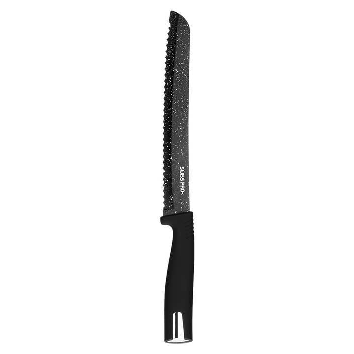 Swiss Pro+ - Venta al por mayor Juego de cuchillos - Juego de cuchillos de cocina 8 piezas con soporte negro