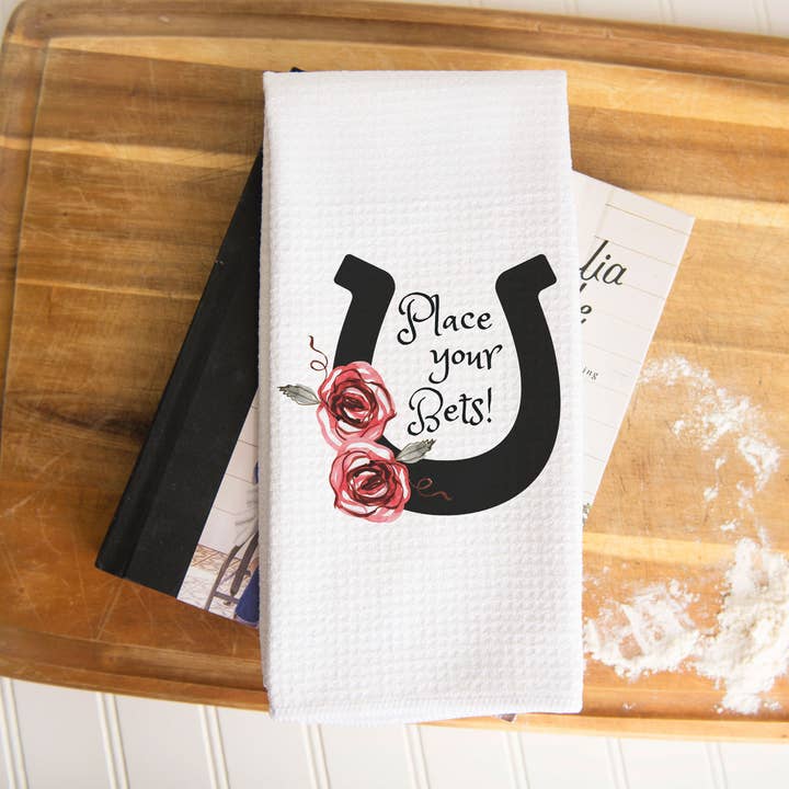 Derby Kitchen Towel Equestrian Horse Hostess Gift Pony Race for wholesale by Canary Road