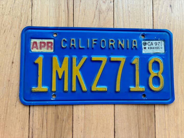 Matrícula Base da Califórnia de 1970 - Selo de 1997 por atacado de RusticPlates