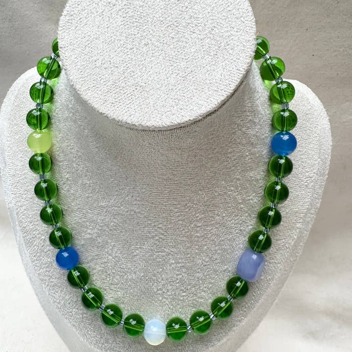 Green Glass beaded necklace (Copy) for wholesale by Love kiki designs