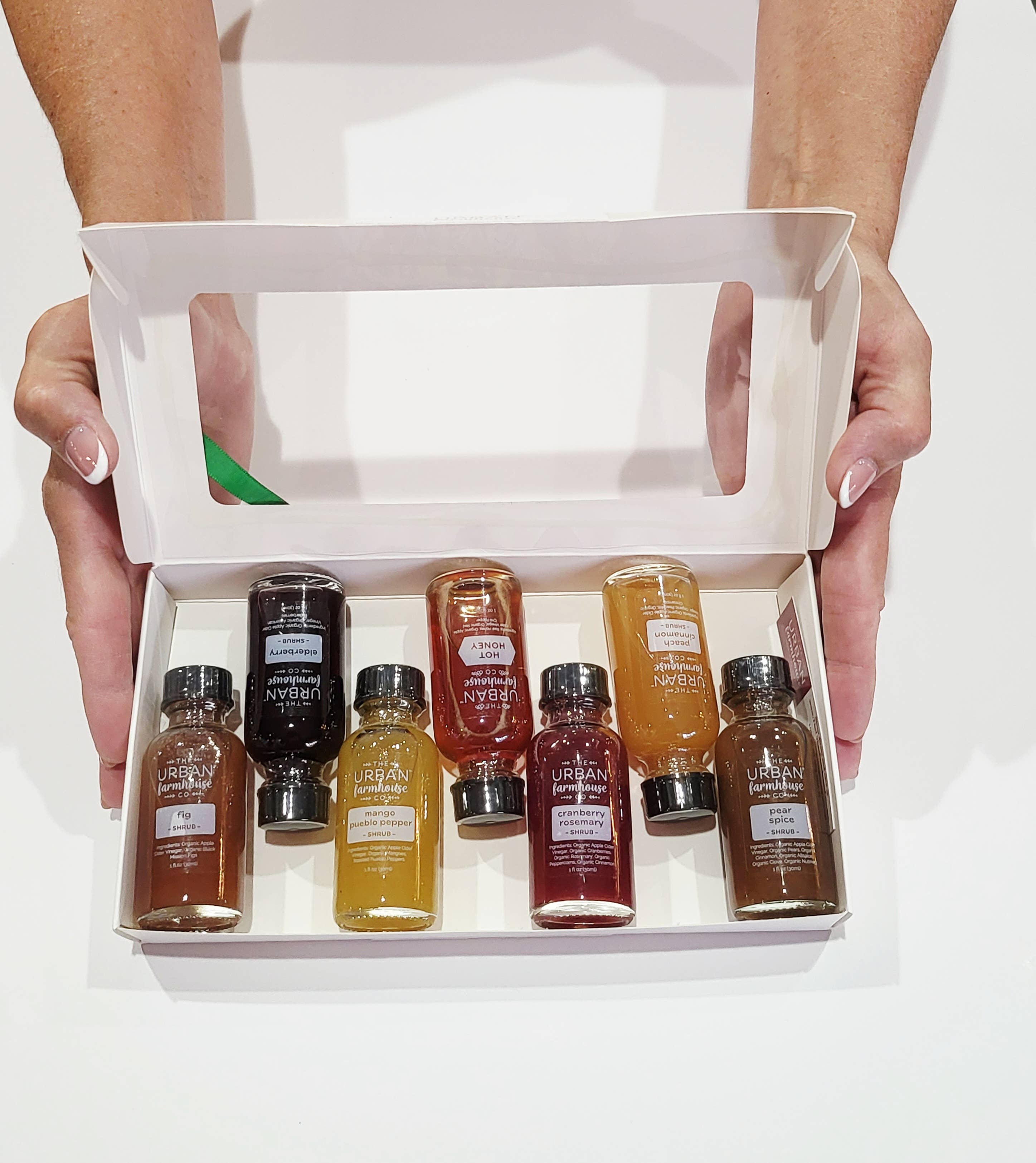 The Urban Farmhouse Co - Wholesale Vinegar - 7 Shot Gift Boxes with Bonus Hot Honey4