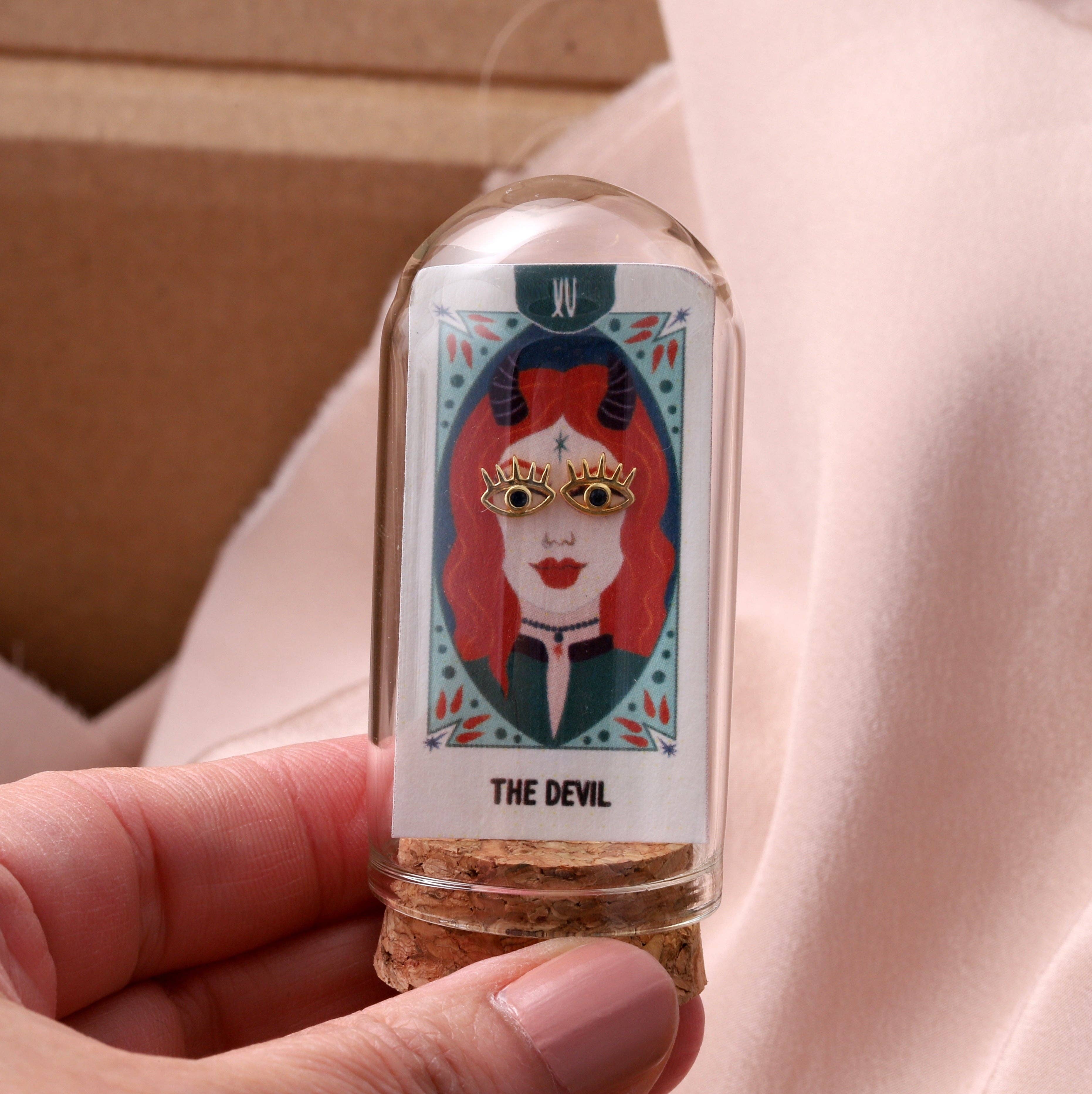 Attic creations – wholesale Stud/post earrings – TT71016 THE DEVIL Evil Eye Earrings with Lashes6