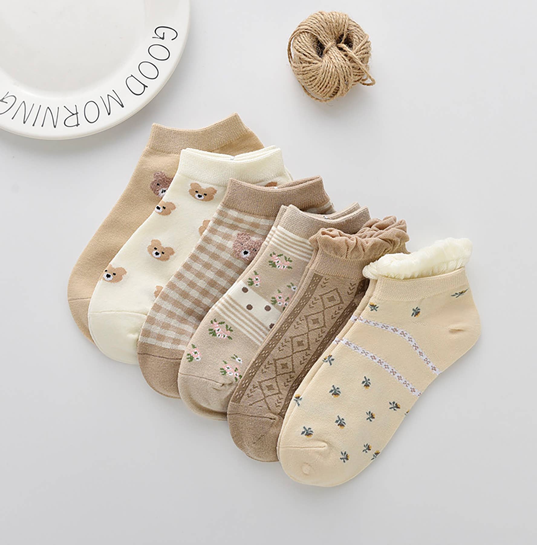 Ivedin - Wholesale Socks - Women's - Cotton Ankle Socks Color Pack2