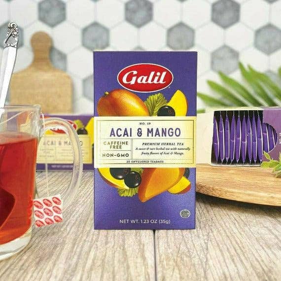 Galil Brands - Wholesale Tea Bags - Acai & Mango Herbal Tea | 20' Tea Bags | 1.23 oz | Galil1
