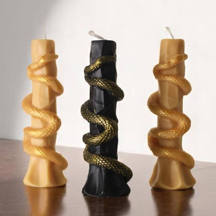 Bougie Torsadée en Spirale Serpent 5x1,5po pour la vente par Agaboo Candle