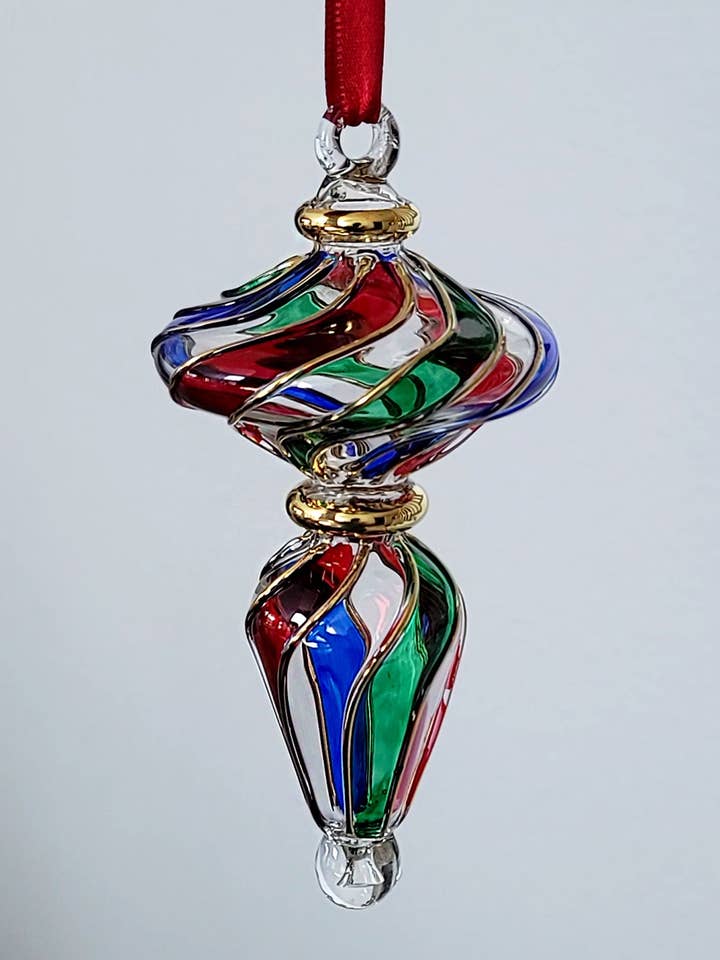 Enfeite de Esfera de Vidro Soprada à Mão Egípcia com Haste em Forma de Gota por atacado de Arabazaar Gallery LLC