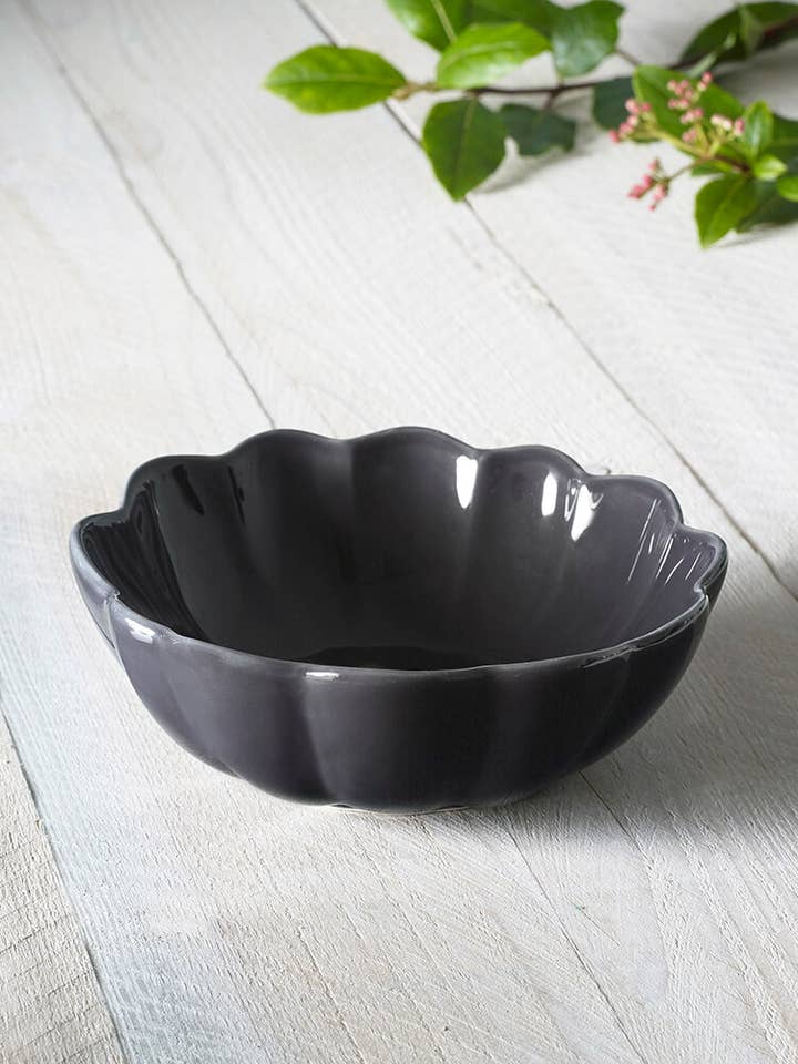 Scallop Large Dip Bowl Grey for wholesale by Pure Table Top Ltd