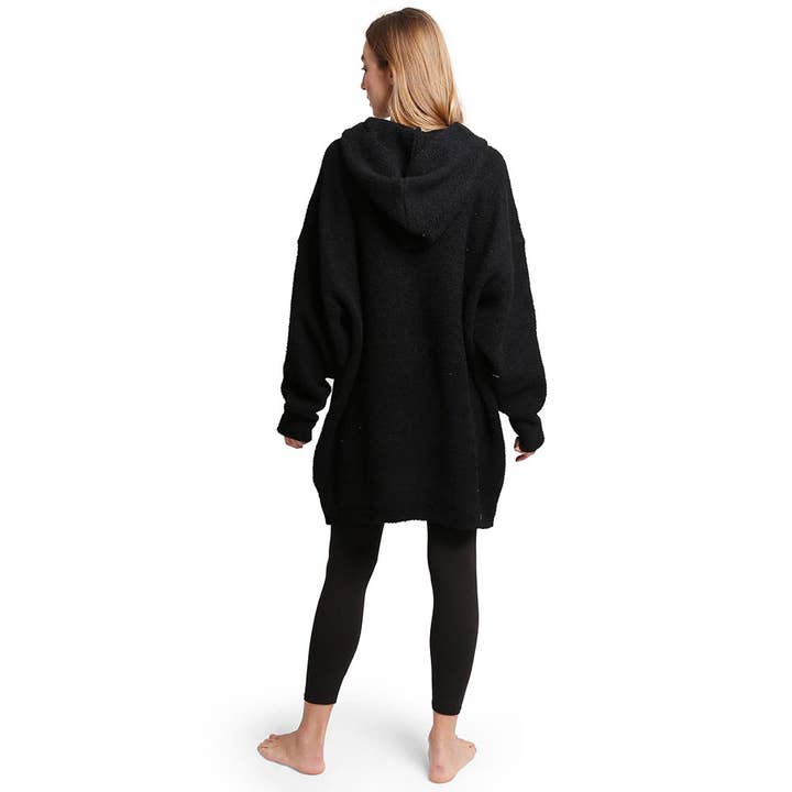 Sensibling Corp. - Wholesale Throw blanket - Solid Color Soft Hooded Blanket Hoodie with Pocket2