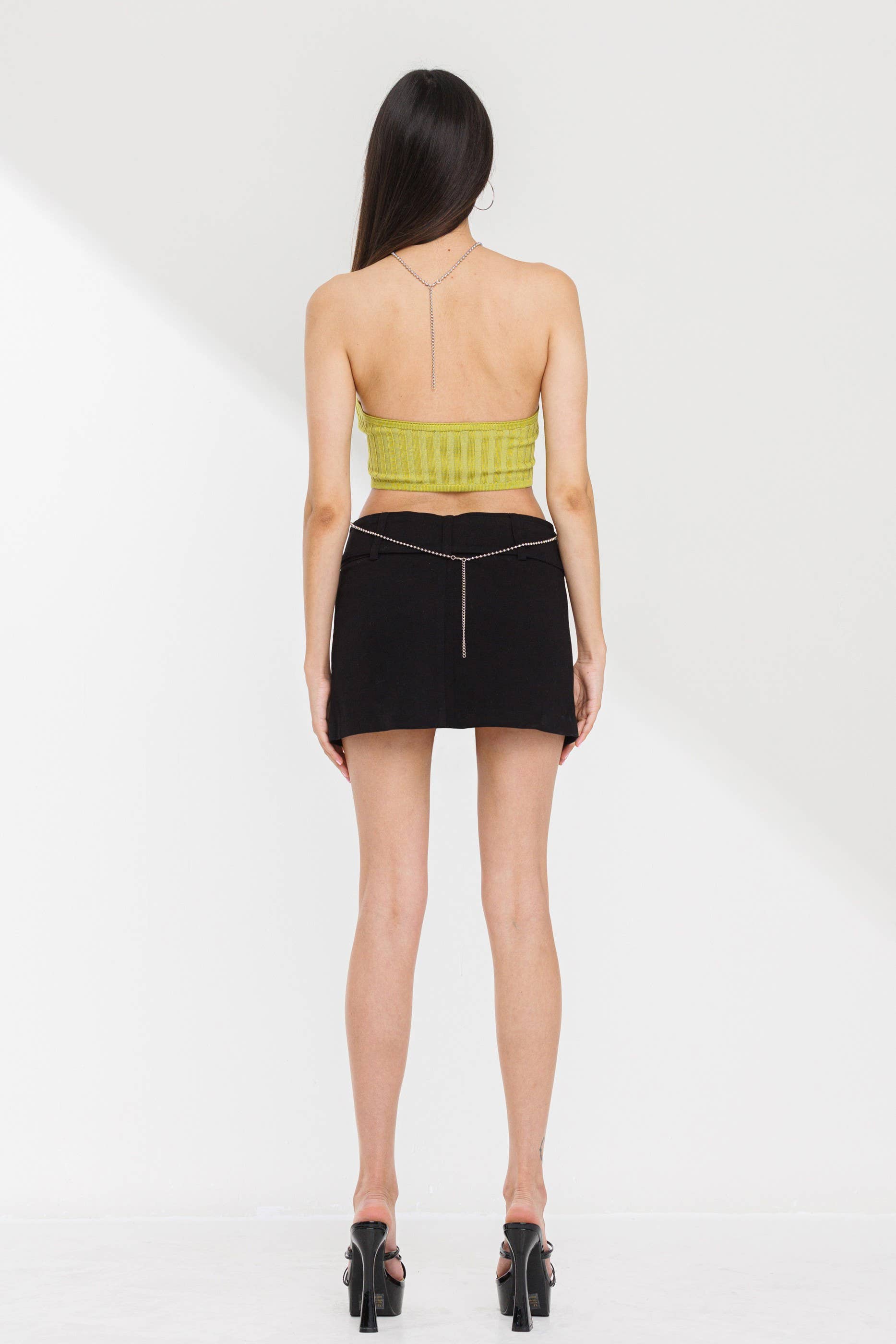 No Vacancy – wholesale Stickad topp - Dam – Halter hals och midja kedja remmar sticka topp ny2