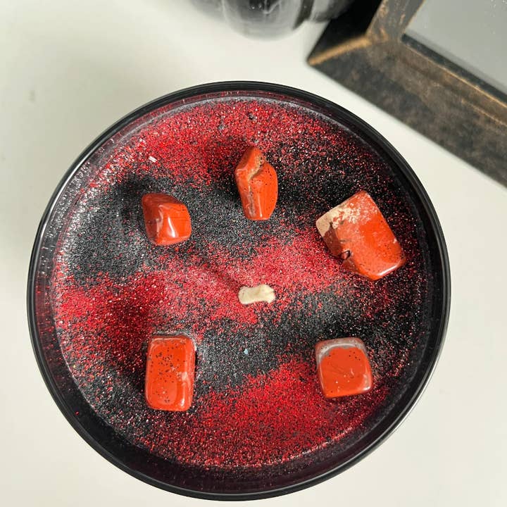 Moonlight & Mindfulness - Wholesale Jar/Filled Candle - Horror Movie Crystal Candles, 100% Soy Wax, Spooky Decor8