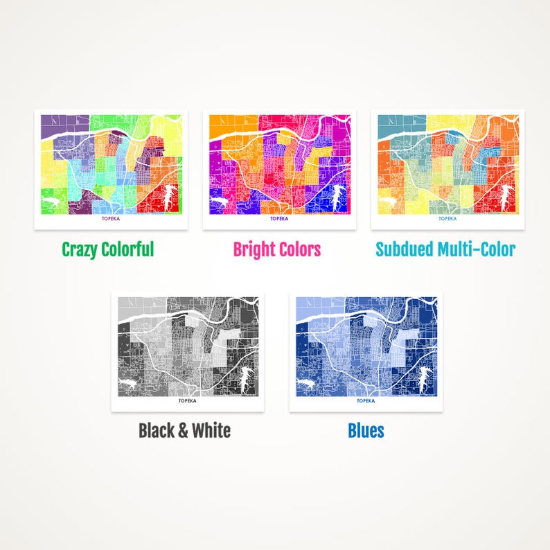 Juanita's Adventures - Wholesale Art Print - Juanitas Topeka Map Print1