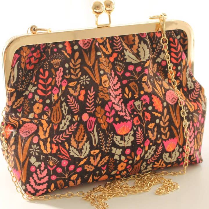 Emma retro brown velvet bag for wholesale by Sabrina Trefle