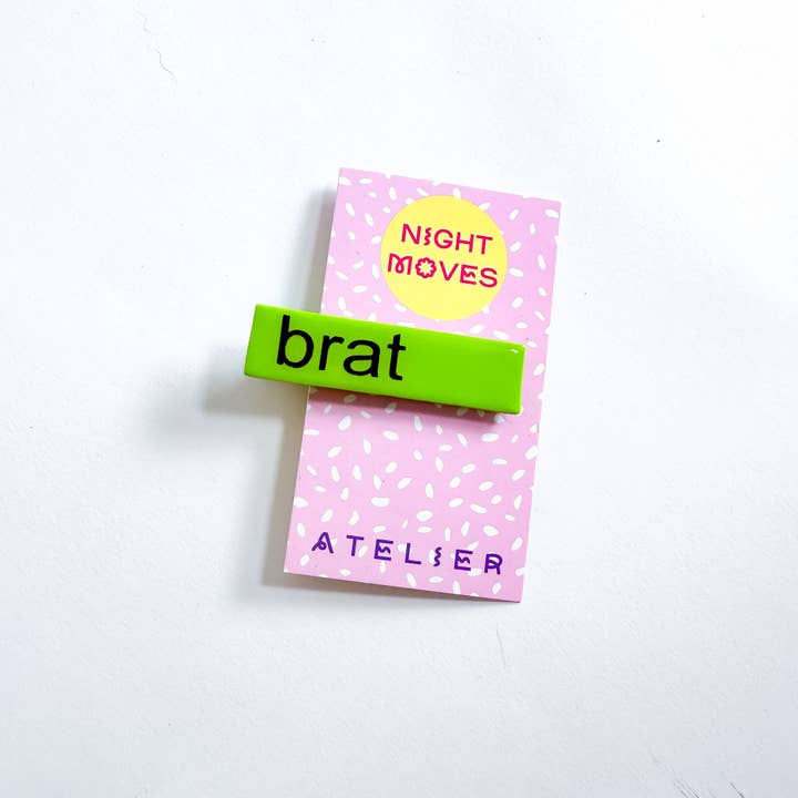 Night Moves Atelier - Wholesale Hair Clip - Women's - Charli XCX Brat Green Polymer Clay Hair Clip1