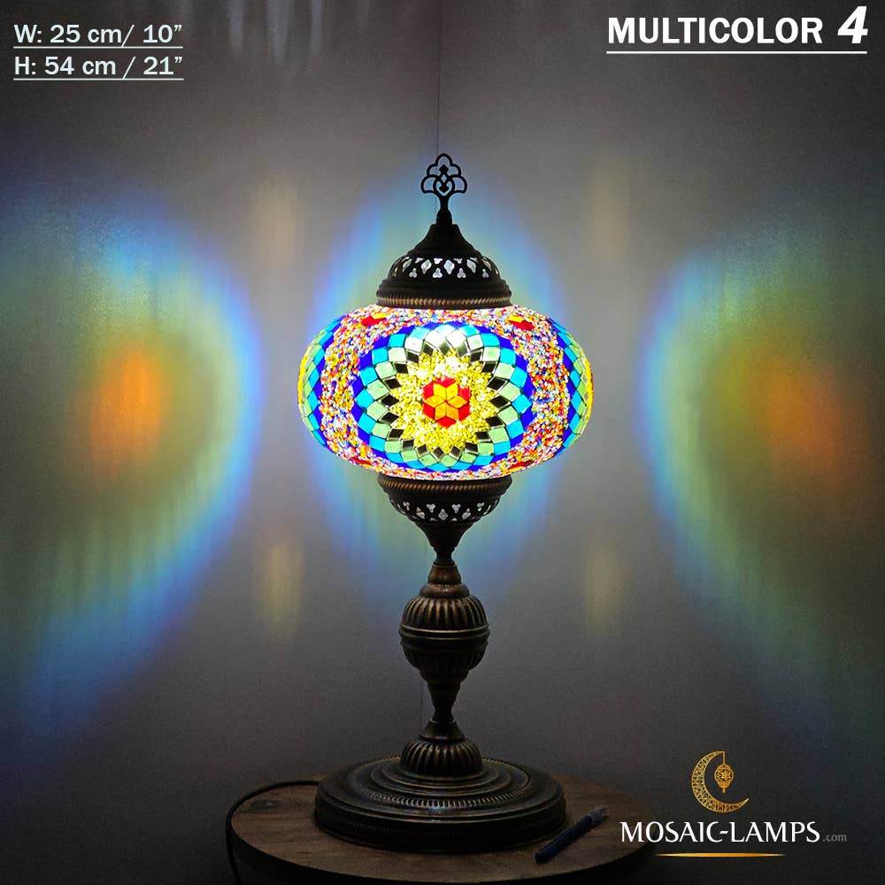 Mosaic Lamps - Wholesale Accent/Desk Lamp - 10+ Colors - Turkish Mosaic X Large Globe Table Lamp, Marrak39