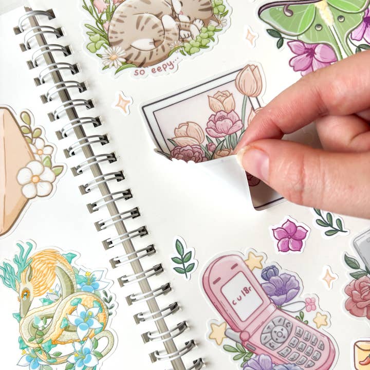 Sarah May Arts - Wholesale Sticker - Pastel Peonies Reusable A5 Sticker Book2