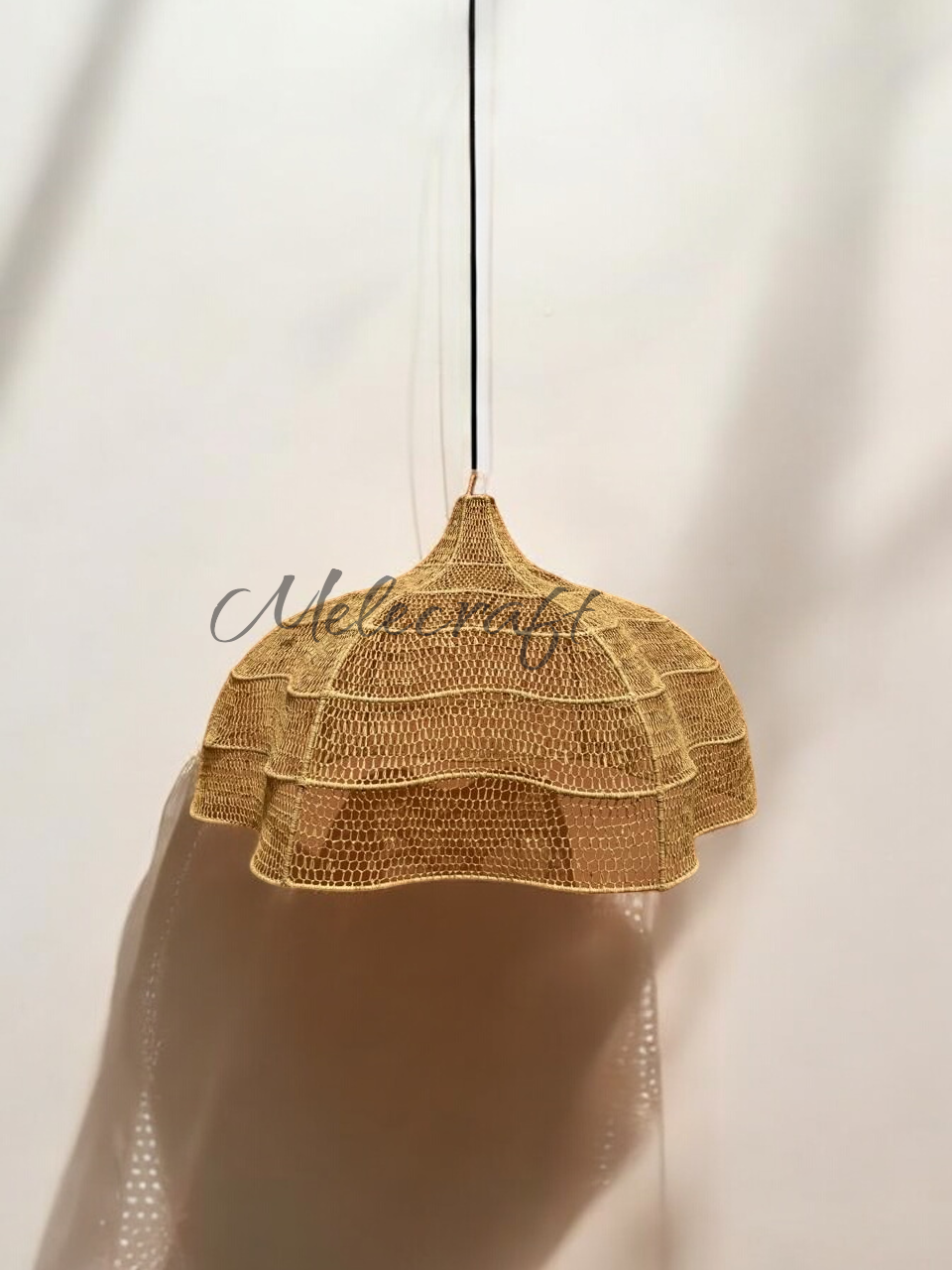 Melecraft - Wholesale Chandelier/Hanging Light - Handmade Wave Rattan Pendant Hanging light Chandelier3