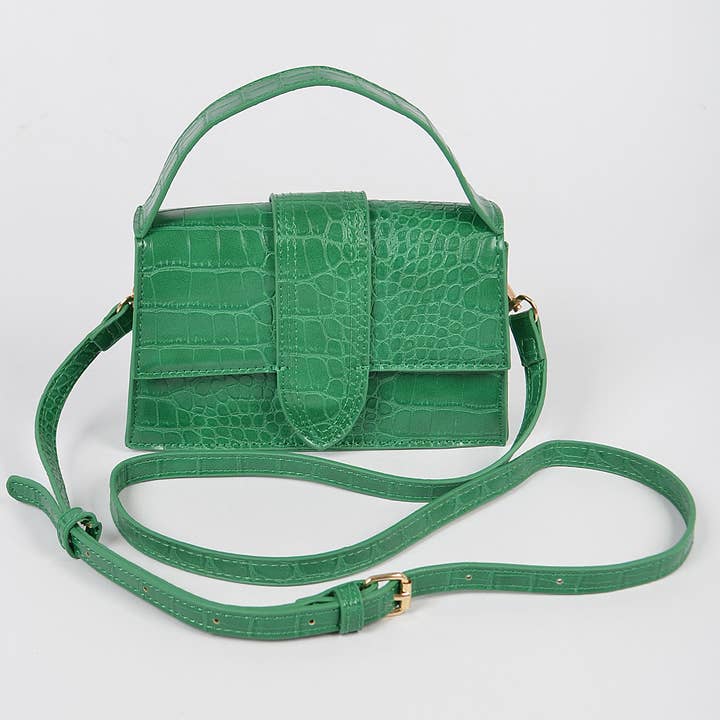 3AM BY H&D ACCESSORIES - Wholesale Crossbody Bag - Women's - Faux Croc Top Handle Crossbody Bag9