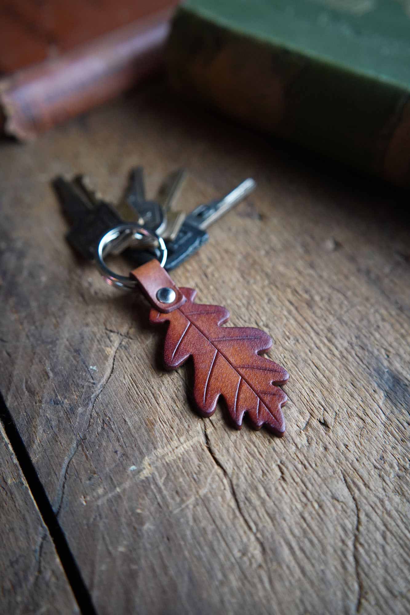 Hammerthreads - Wholesale Keychain - Unisex - Oak Leaf Browns- Leather Keychain4