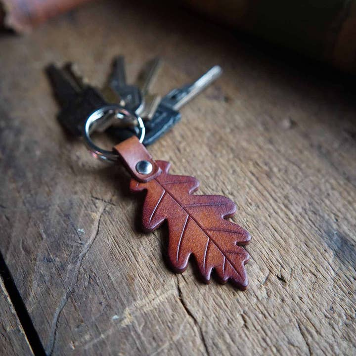 Hammerthreads - Wholesale Keychain - Unisex - Oak Leaf Browns- Leather Keychain4