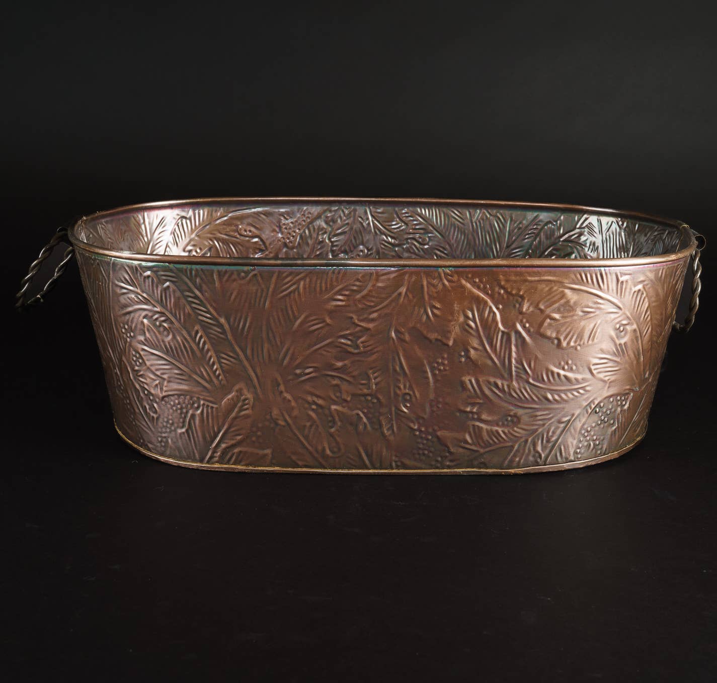 India Handicrafts Inc – wholesale Partybadkar – Kopparblad Avlång Balja – 53 cm x 25 cm3