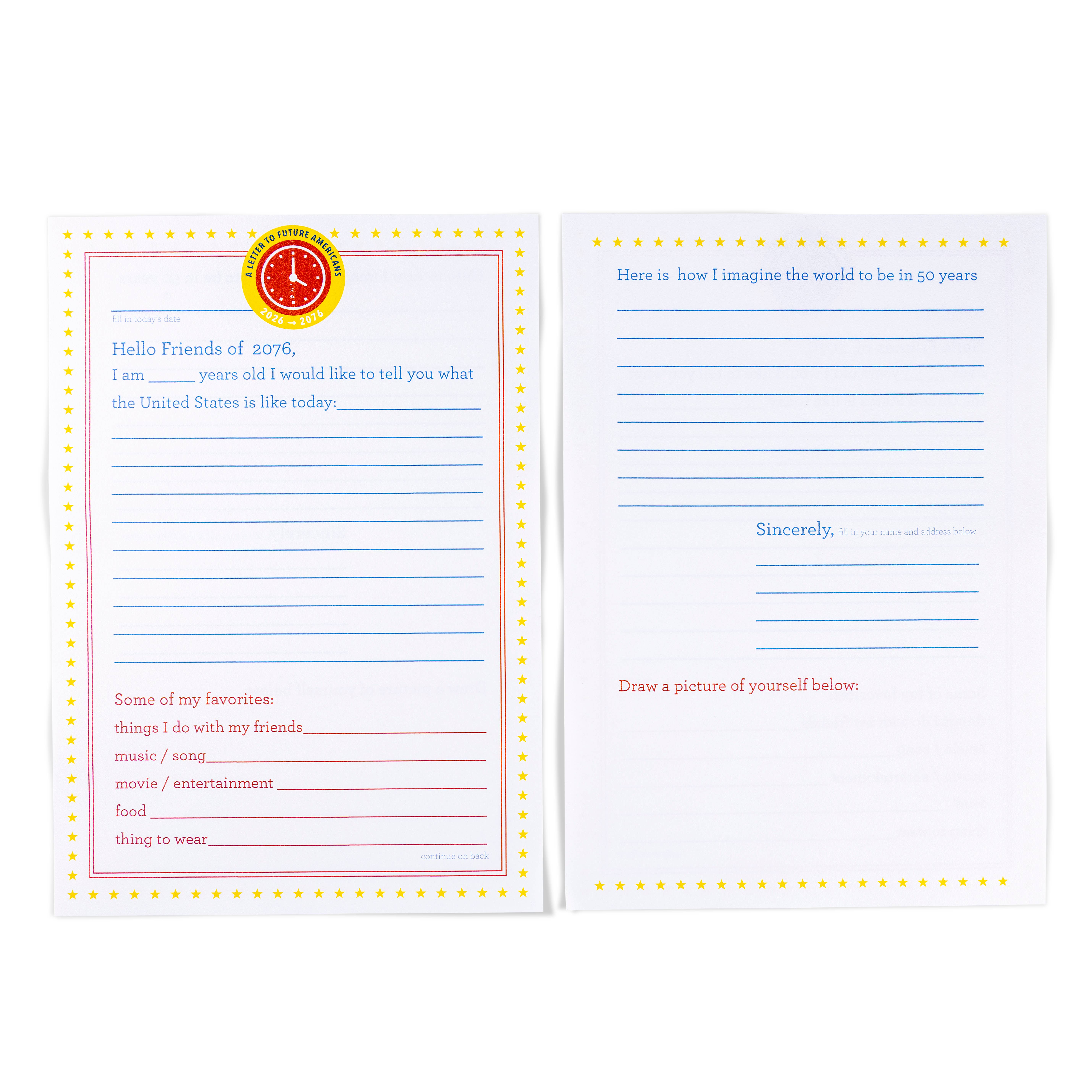 Color Box Design & Letterpress - Wholesale Stationery/Notecard Set - Write a Letter to the Time Capsule | Letter Writing Kit1